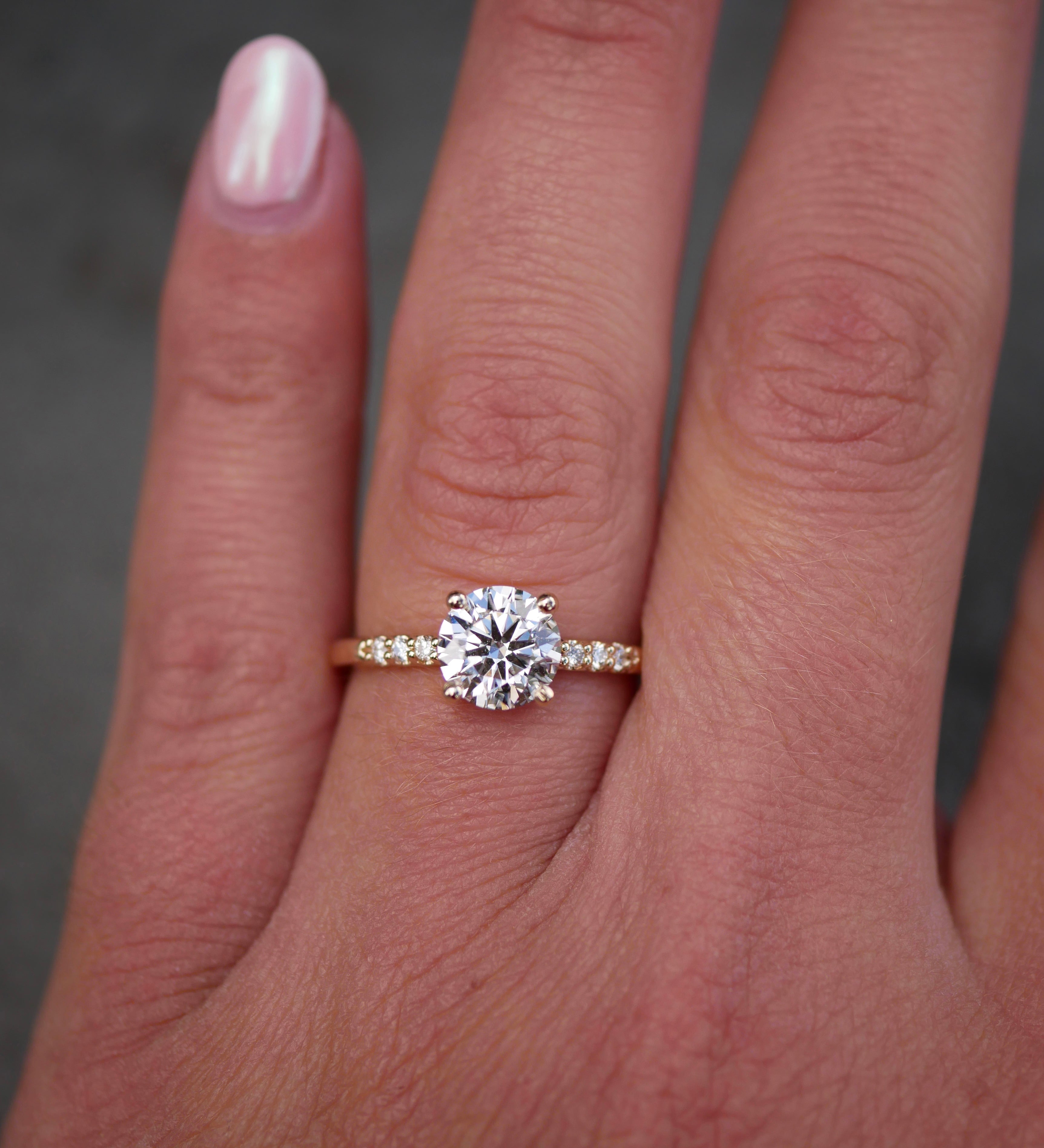 3 CT Elongated Cushion Five Stone Lab Grown Diamond Engagement Ring
