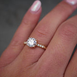 3 CT Elongated Cushion Five Stone Lab Grown Diamond Engagement Ring