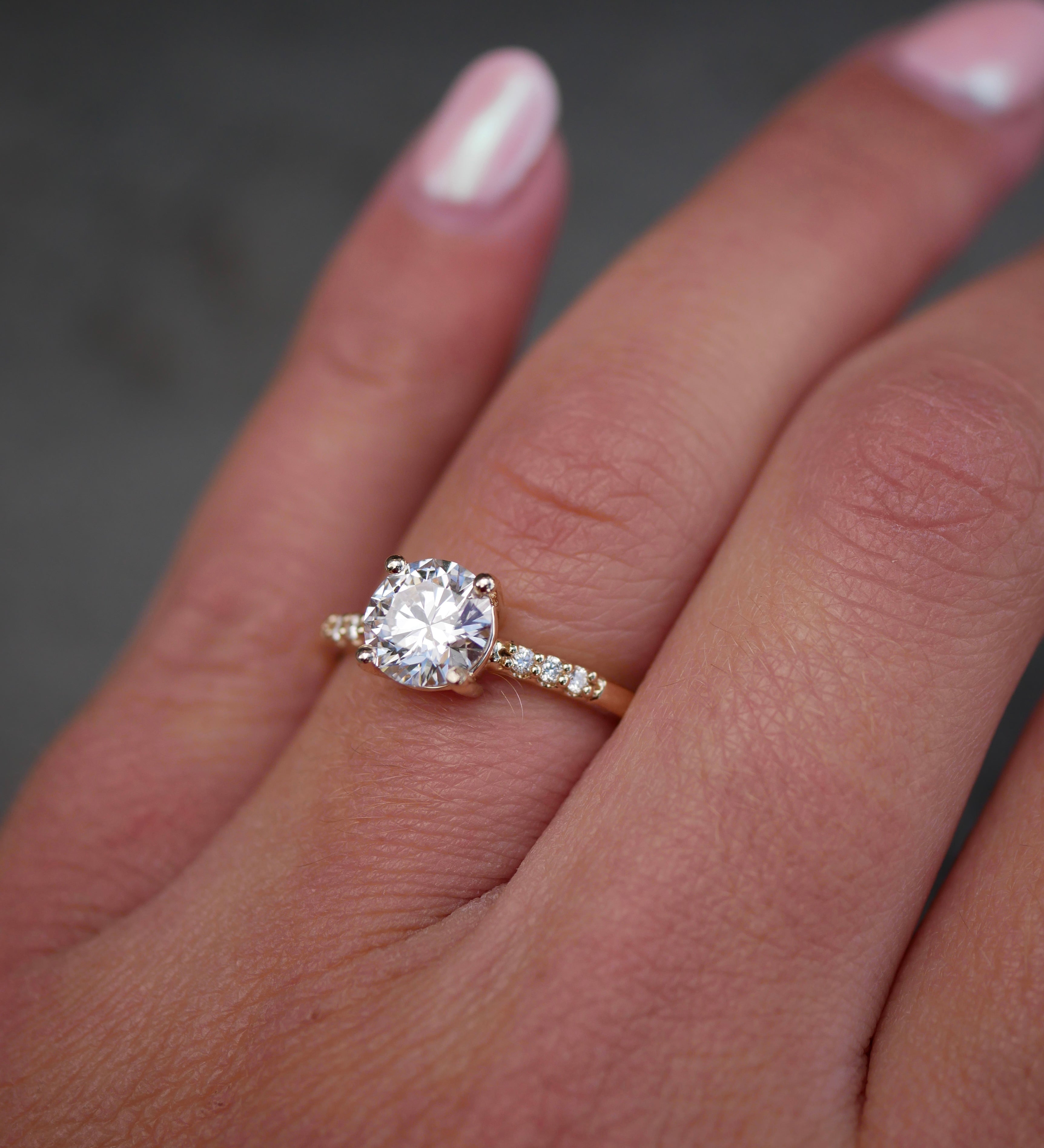 3 CT Elongated Cushion Five Stone Lab Grown Diamond Engagement Ring