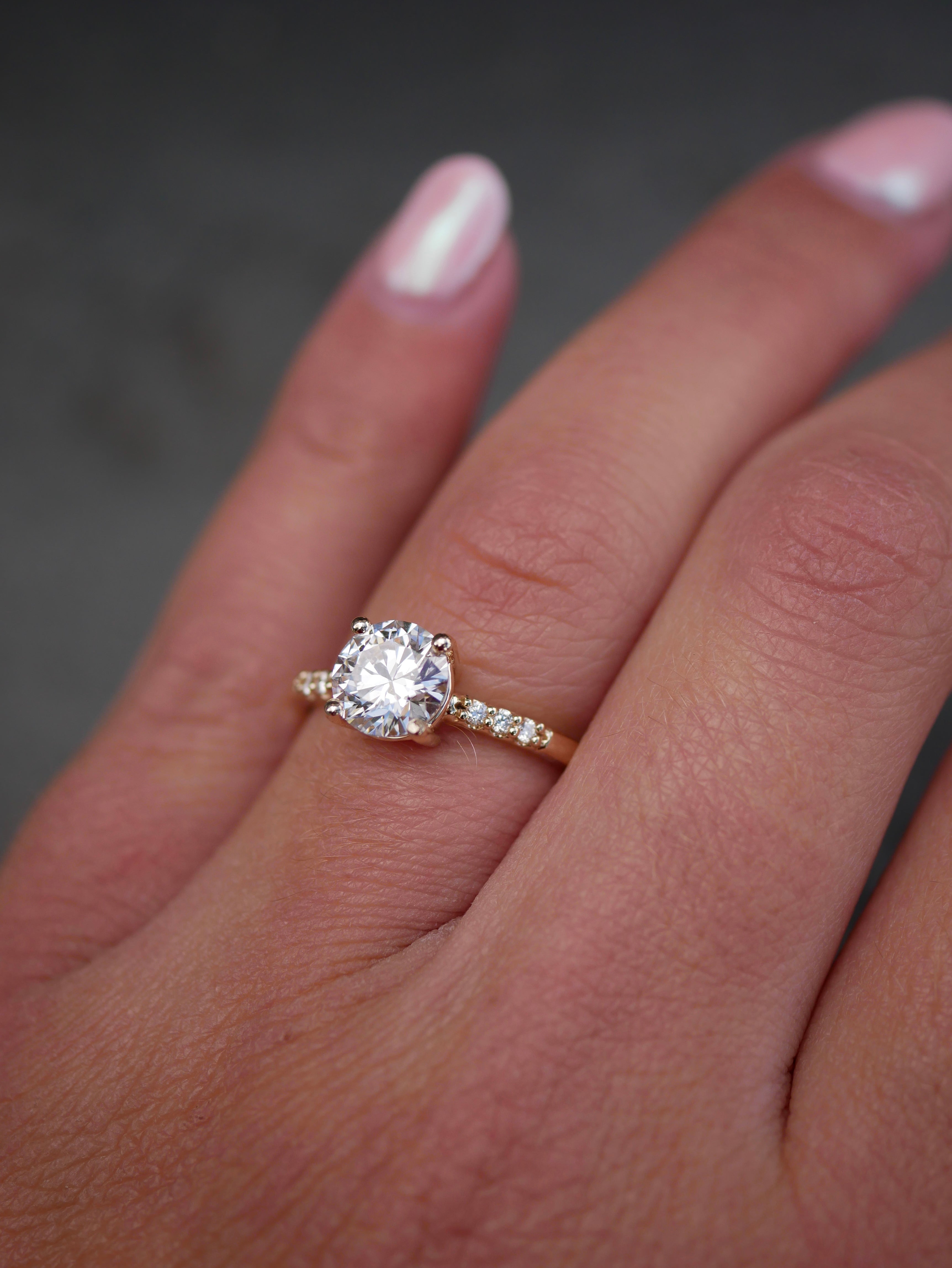 3 CT Elongated Cushion Five Stone Lab Grown Diamond Engagement Ring