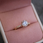 3 CT Elongated Cushion Five Stone Lab Grown Diamond Engagement Ring