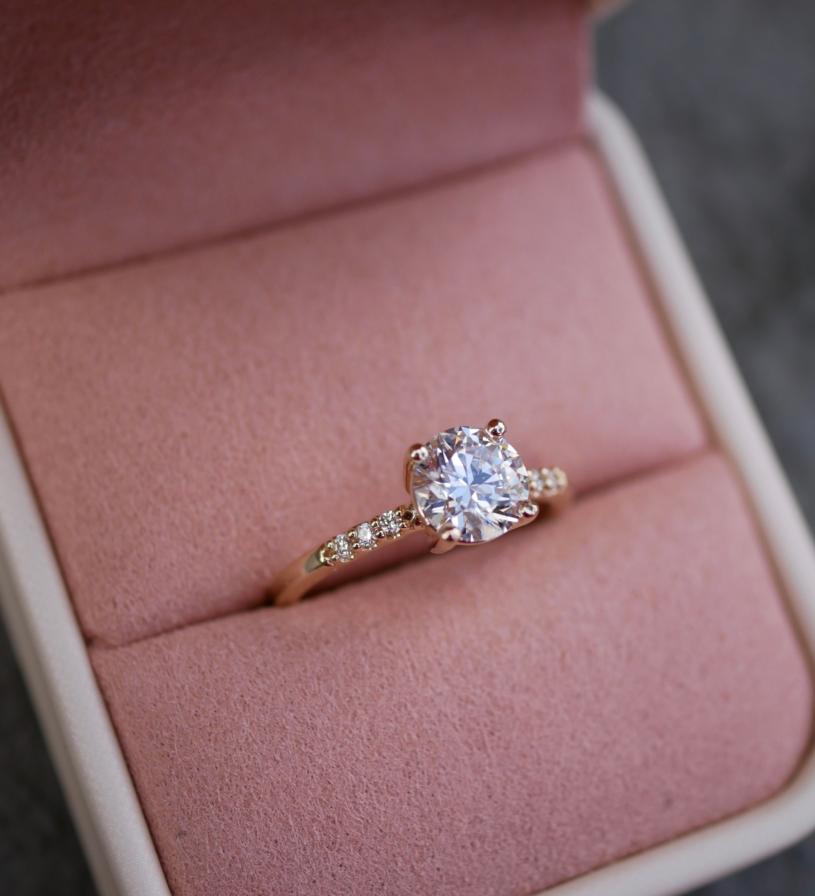 3 CT Elongated Cushion Five Stone Lab Grown Diamond Engagement Ring