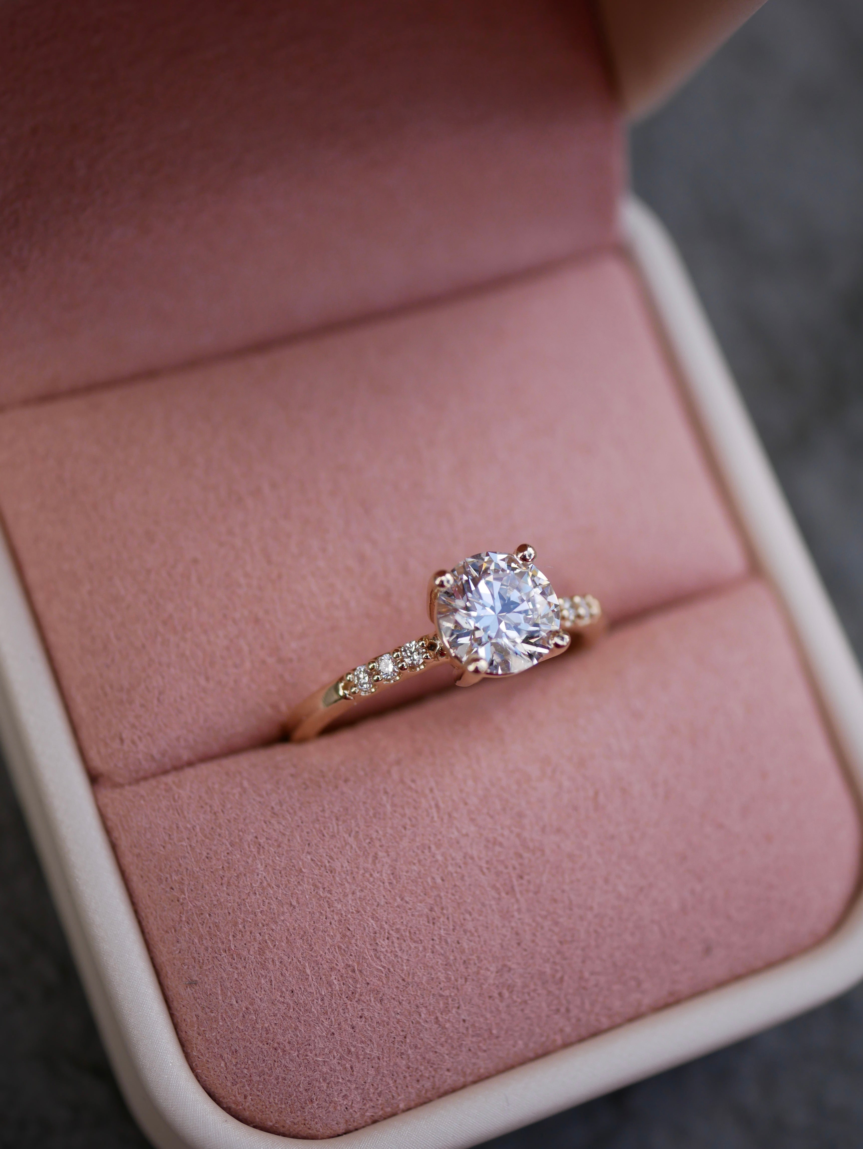 3 CT Elongated Cushion Five Stone Lab Grown Diamond Engagement Ring