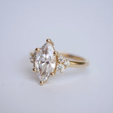 3 CT Elongated Cushion Five Stone Lab Grown Diamond Engagement Ring