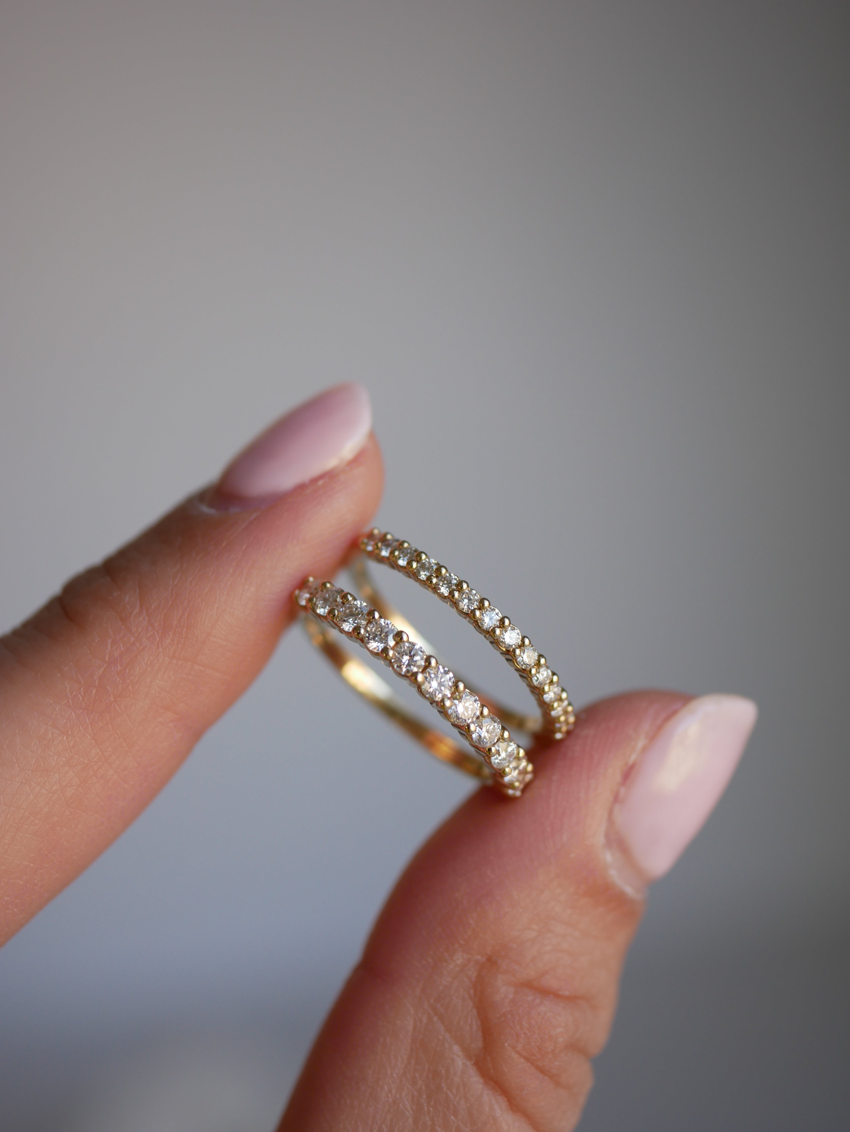 0.23 CT Round Half Eternity Lab Grown Diamond Wedding Band