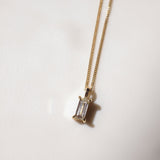 0.5 CT Baguette Cut Solitaire Moissanite Necklace