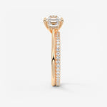 Asscher Three Stone Lab Grown Diamond Engagement Ring