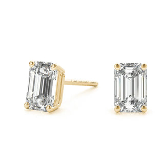 1.0 CT Emerald Cut Solitaire Stud Moissanite Earrings