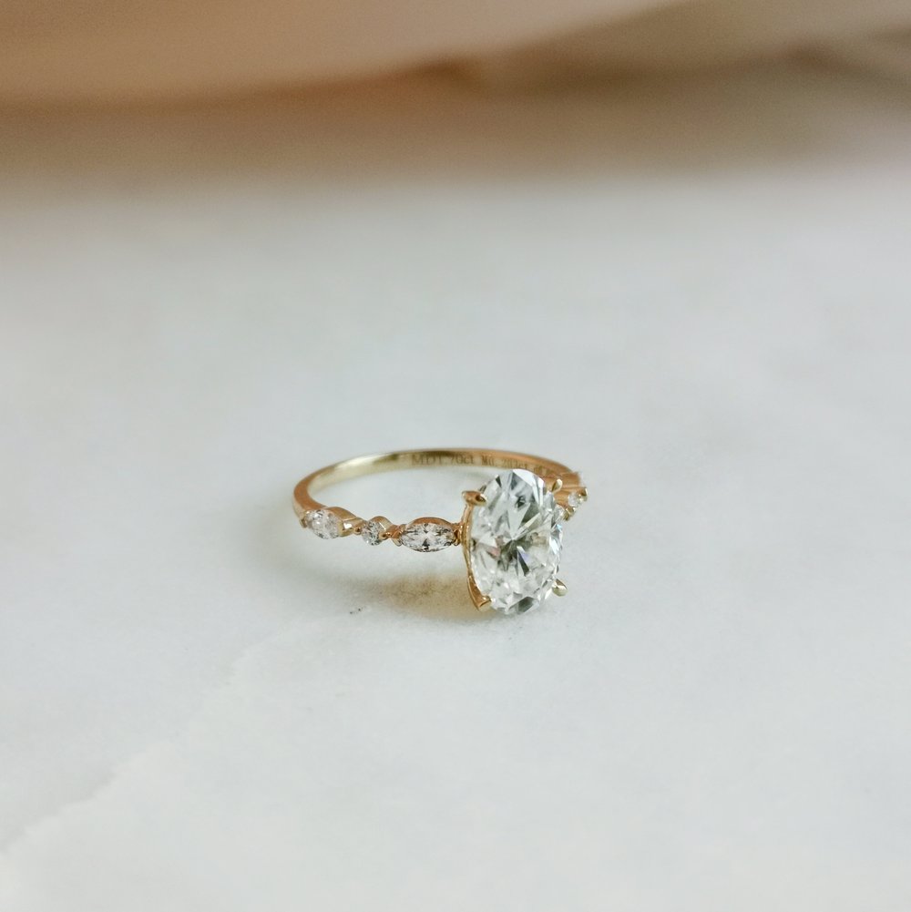 Oval Pave Lab Grown Diamond Engagement Ring