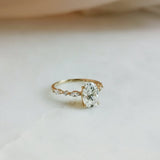 Oval Pave Lab Grown Diamond Engagement Ring