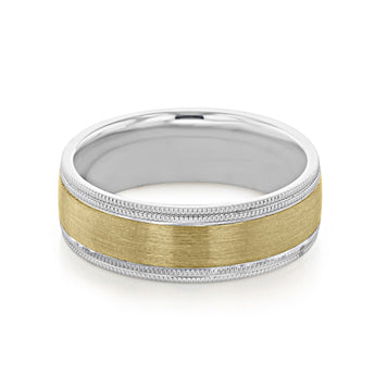 Classic Men's Wedding Band With Brushed Finish Metal 2