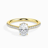 1 CT Oval Cut Pave CVD F/VS Diamond Engagement Ring 4