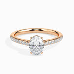 1 CT Oval Cut Pave CVD F/VS Diamond Engagement Ring 8