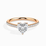 1 CT Heart Cut Pave CVD F/VS Diamond Engagement Ring 4