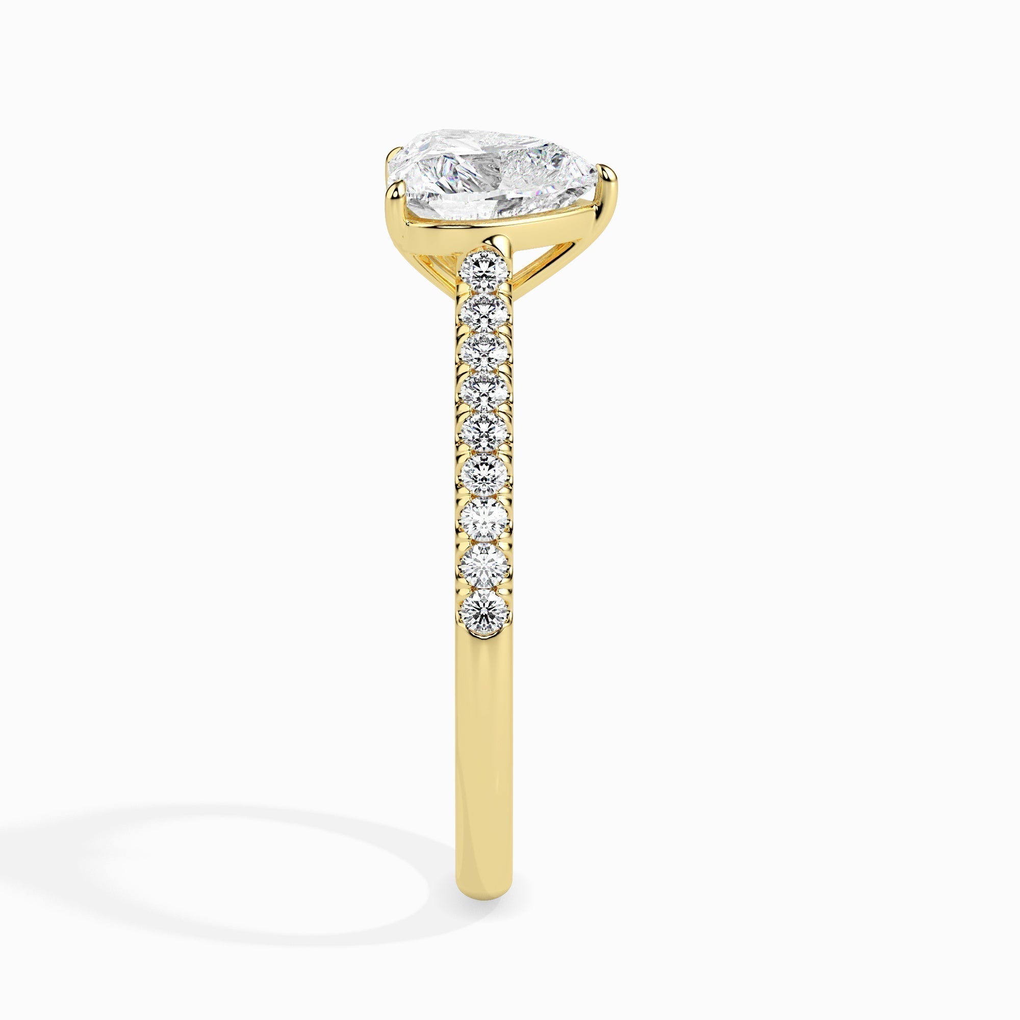 1 CT Heart Cut Pave CVD F/VS Diamond Engagement Ring 9