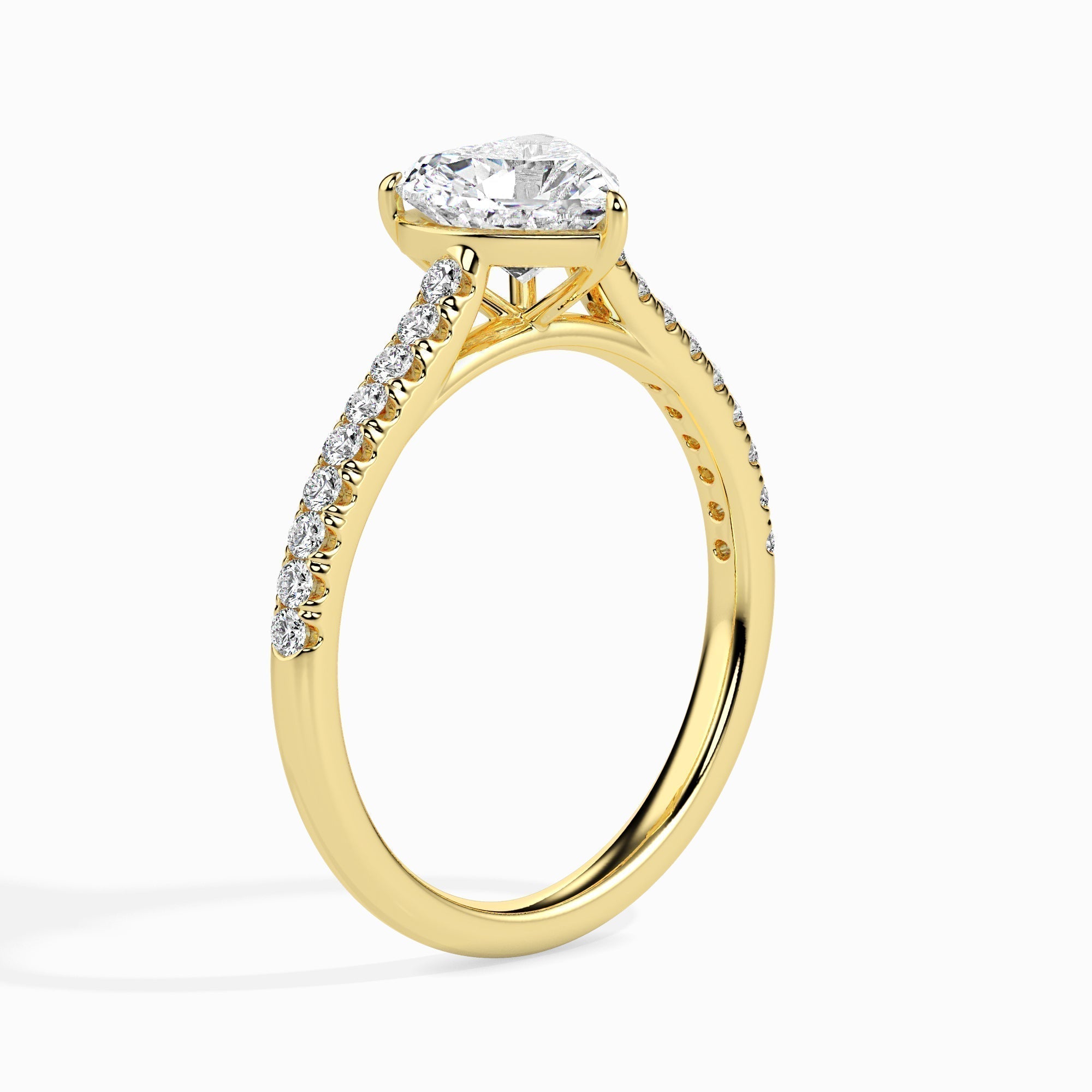 1 CT Heart Cut Pave CVD F/VS Diamond Engagement Ring 10