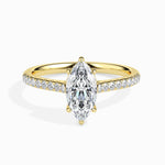 1.0 CT Marquise Cut Pave CVD F/VS Diamond Engagement Ring 4