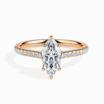 1.0 CT Marquise Cut Pave CVD F/VS Diamond Engagement Ring 8