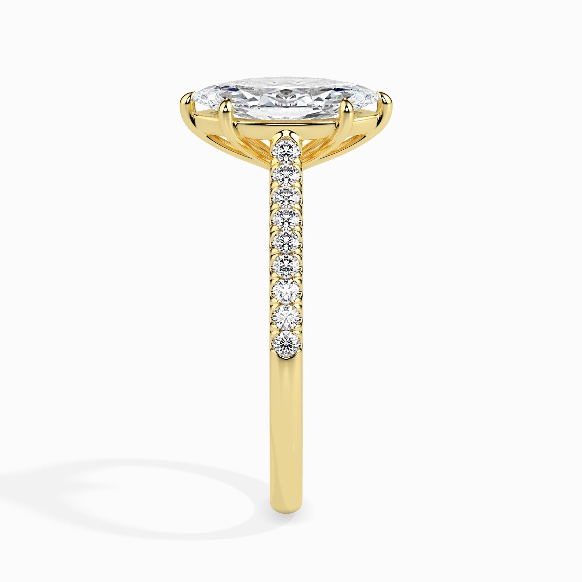 1.0 CT Marquise Cut Pave CVD F/VS Diamond Engagement Ring 5