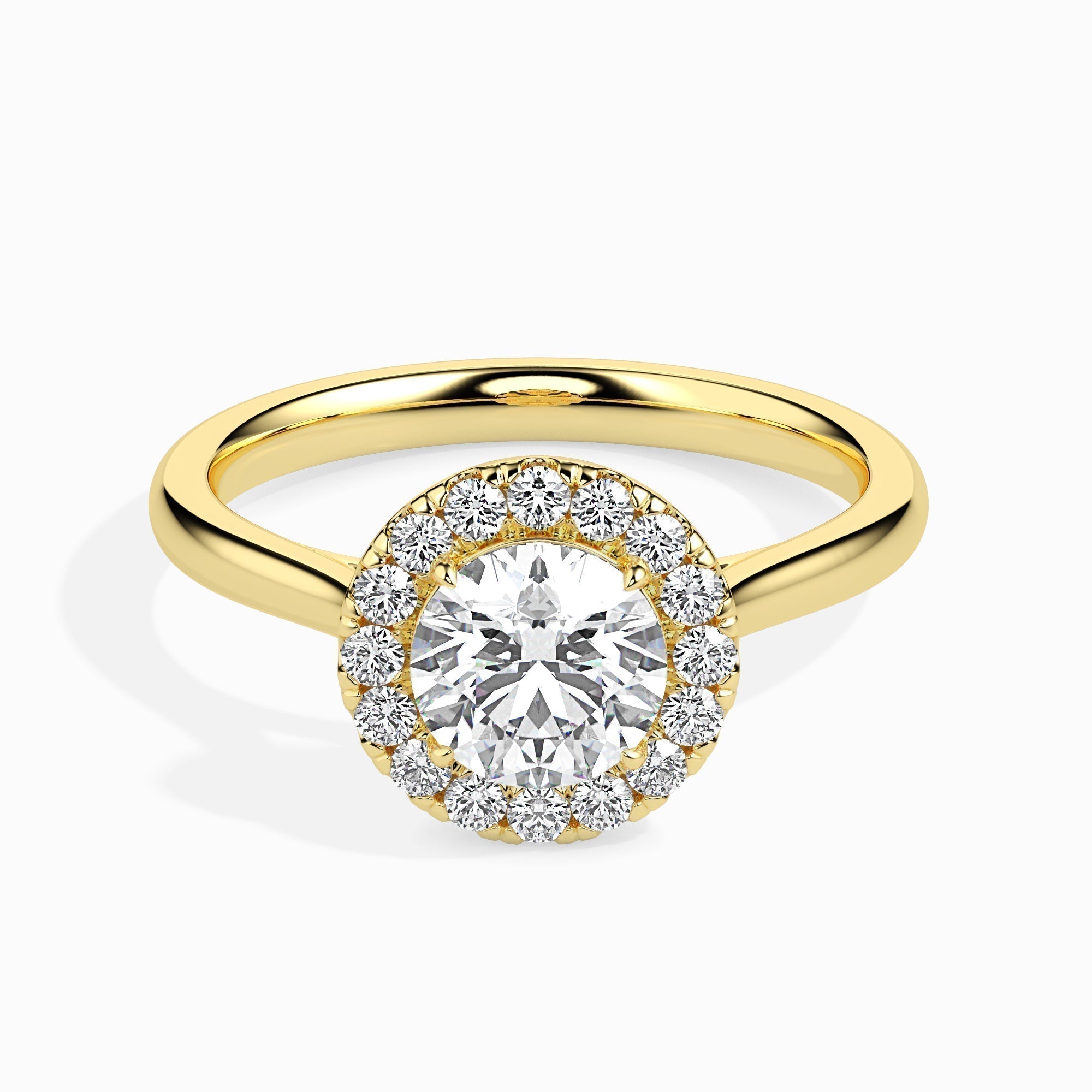 Round Halo Lab Grown Diamond Engagement Ring