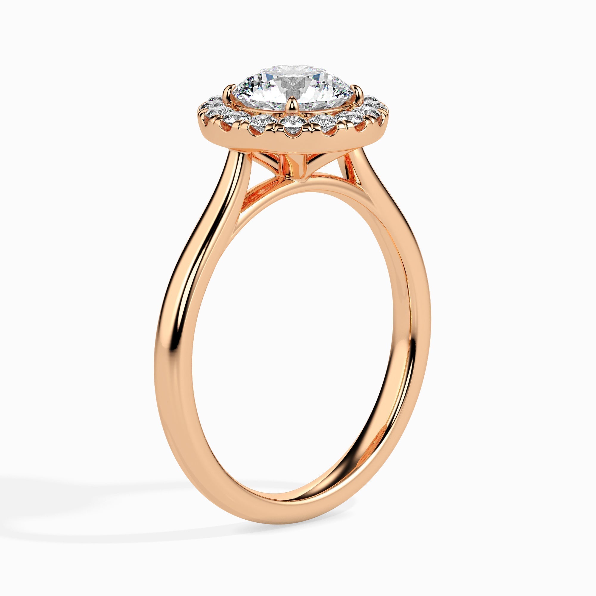 Round Halo Lab Grown Diamond Engagement Ring