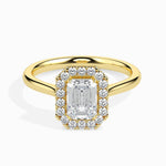 1 CT Emerald Halo CVD F/VS Diamond Engagement Ring 4