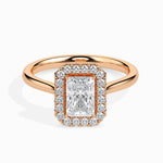 1 CT Radiant Halo CVD F/VS Diamond Engagement Ring 8