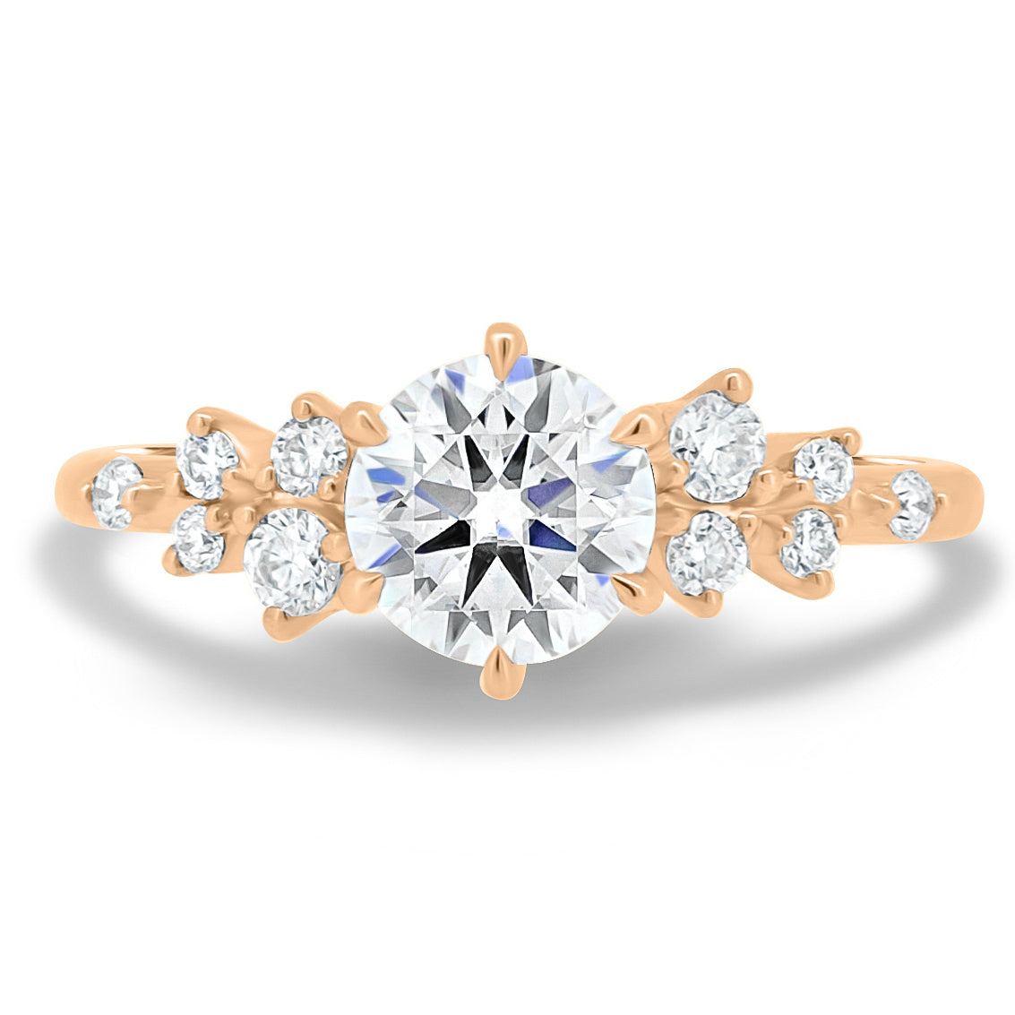 1.61 CT Round Cluster CVD G/VS1 Diamond Engagement Ring 10