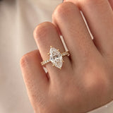 Selena Gomez – Inspired 8 Carat Marquise Cut Pave Lab Grown Diamond Engagement Ring