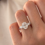 Winnie Harlow – Inspired 8.5 Carat Oval Cut Three Stone Lab Grown Diamond Engagement Ring