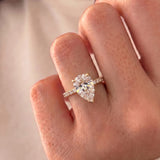 Margot Robbie – Inspired 1.5 Carat Pear Cut Pave Lab Grown Diamond Engagement Ring