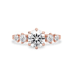 1 CT Round Five Stone CVD F/VVS1 Diamond Engagement Ring 4