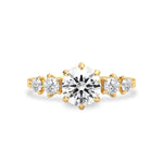 1 CT Round Five Stone CVD F/VVS1 Diamond Engagement Ring 1