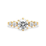 1 CT Round Five Stone CVD F/VVS1 Diamond Engagement Ring 1