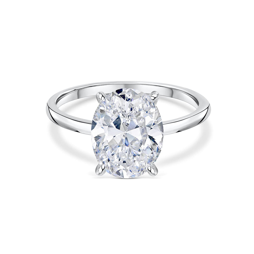 3.0 CT Oval Moissanite Hidden Halo Engagement Ring - farrellouise