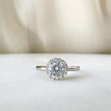 0.50 CT Round Halo CVD F/VS2 Diamond Engagement Ring 1
