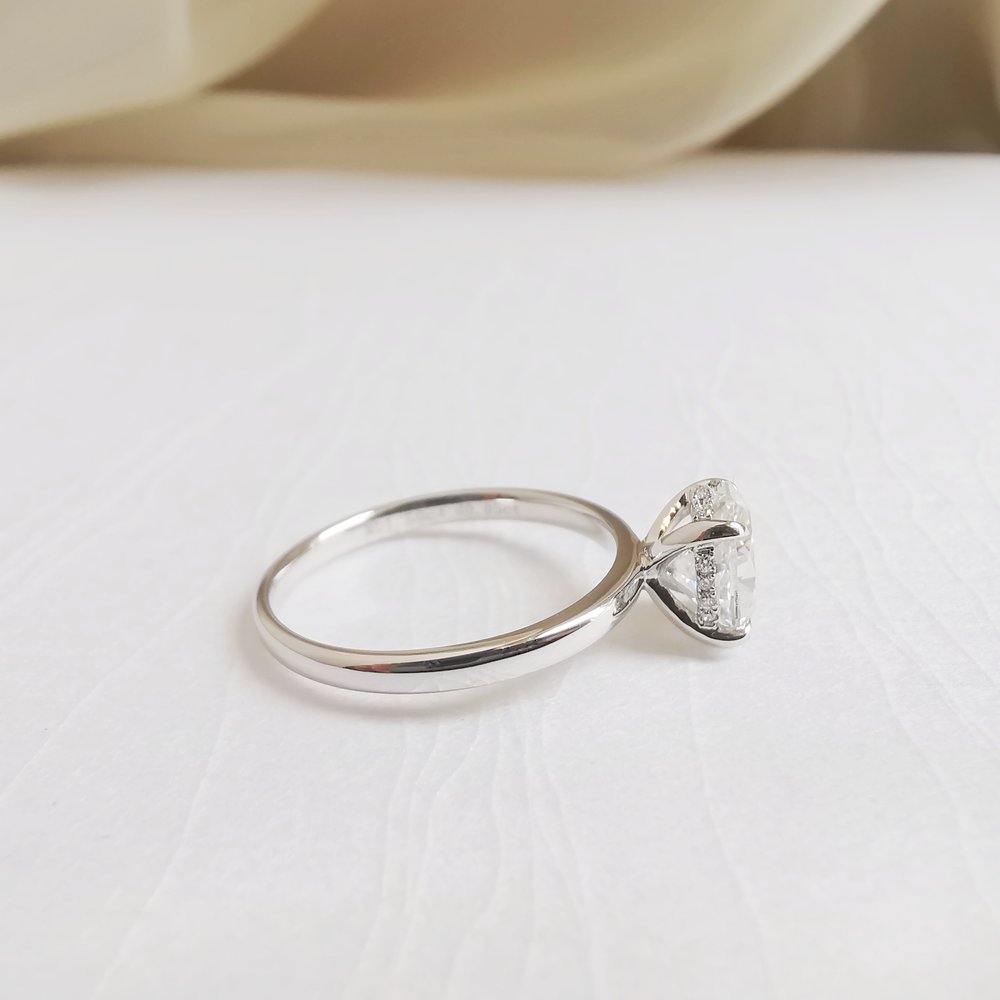 Oval Hidden Halo Lab Grown Diamond Engagement Ring