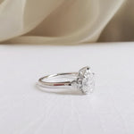 Pear Three Stone Lab Grown Diamond Engagement Ring