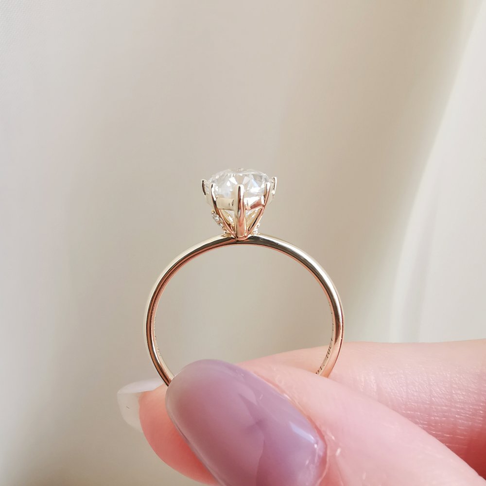 Round Solitaire Lab Grown Diamond Engagement Ring