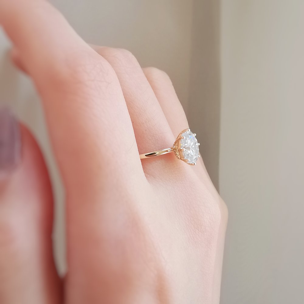 Round Solitaire Lab Grown Diamond Engagement Ring