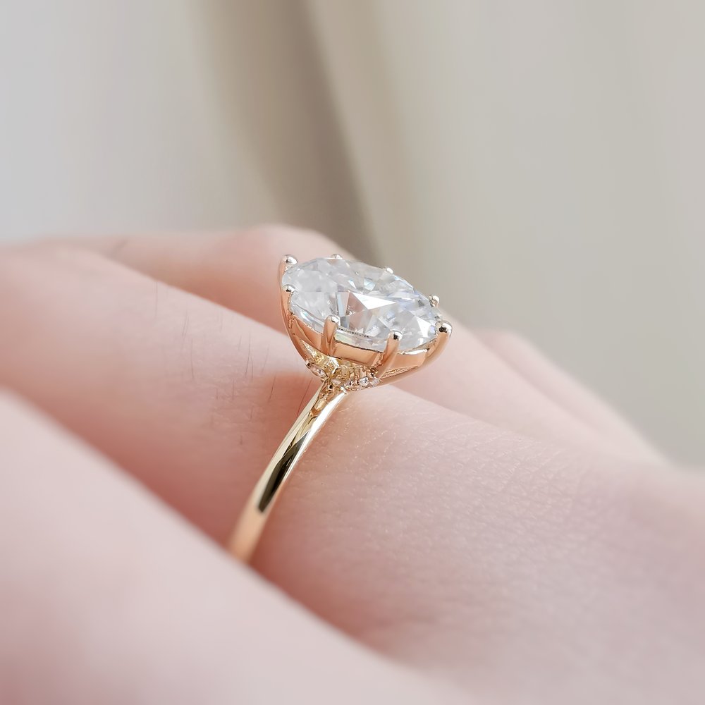 Round Solitaire Lab Grown Diamond Engagement Ring