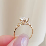 Round Cluster Lab Grown Diamond Engagement Ring