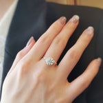 Round Cluster Lab Grown Diamond Engagement Ring