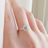 Round Cluster Lab Grown Diamond Engagement Ring