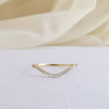 0.09 CT Round Curved CVD EF/VS Diamond Wedding Band 1