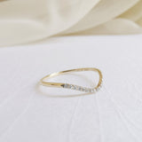 0.09 CT Round Curved CVD EF/VS Diamond Wedding Band 4