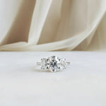 Oval Three Stone Lab Grown Diamond Engagement Ring