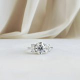 Oval Three Stone Lab Grown Diamond Engagement Ring