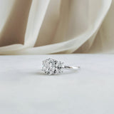 Oval Three Stone Lab Grown Diamond Engagement Ring
