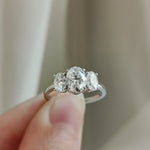 Oval Three Stone Lab Grown Diamond Engagement Ring